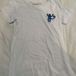 Roller Rabbit Monkey Patch White Tee with Blue Monkey Size S